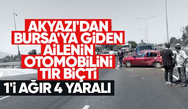 Akyazılı aile Bursa'da kaza yaptı: 1'i ağır 4 yaralı