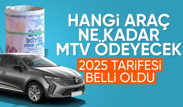 2025 yılı MTV tarifesi belli oldu! Hangi araç ne kadar vergi ödeyecek?