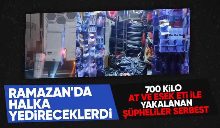 700 kilo at ve eşek eti ile yakalanmışlardı serbest kaldılar