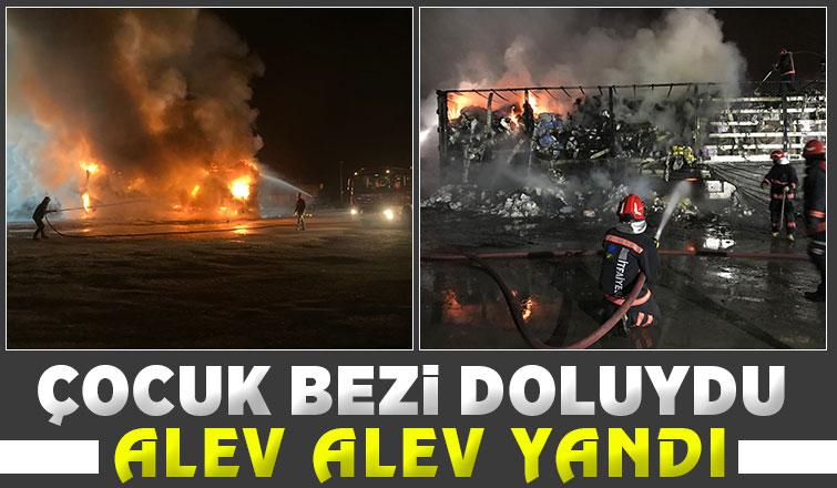 Irak'a götürülen çocuk bezleri alev alev yandı