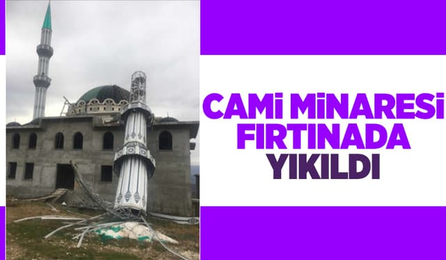 Akyazı'da cami minaresi yıkıldı