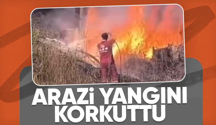 Hendek'te arazi yangını