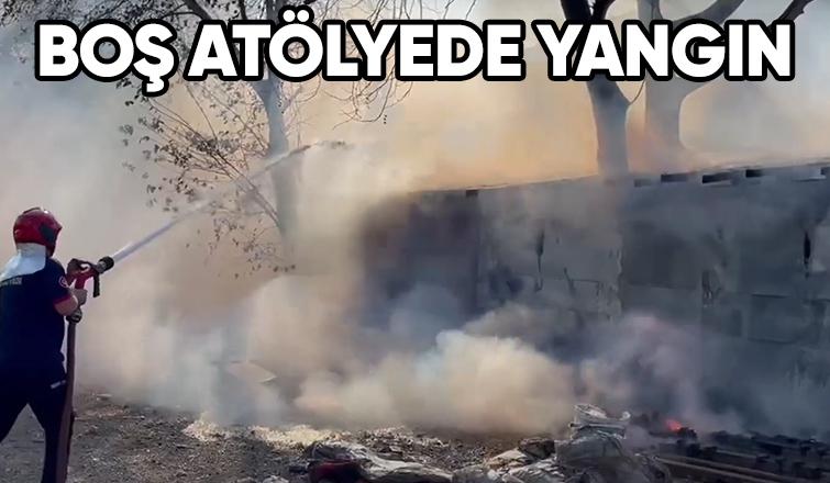 Atölye ve bina yandı