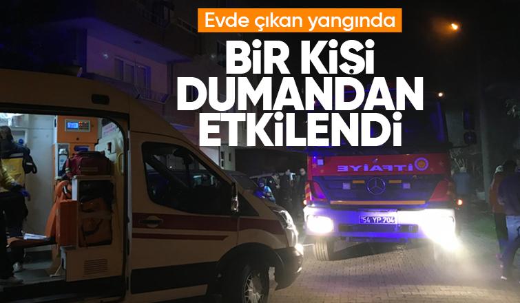 Evde yangın bir kişi hastaneye kaldırıldı