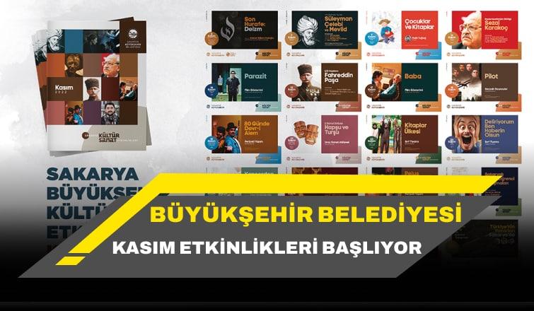 Sakarya Büyükşehir Belediyesinin Düzenlediği Kasım Etkinlikleri Başlıyor