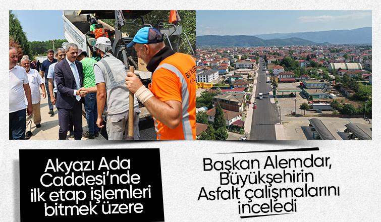 Başkan Alemdar, Akyazı'da asfalt çalışmalarını inceledi