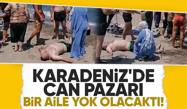 Dalgalara kapılan aile son anda kurtarıldı