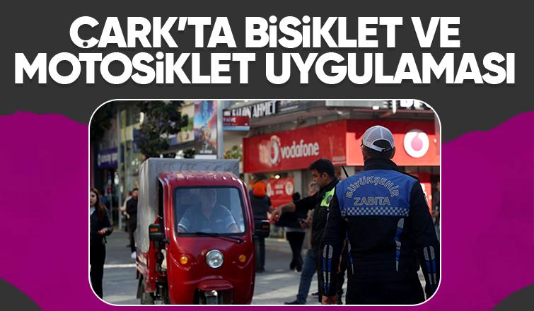 Çark Caddesi'nde bisiklet ve motosiklet denetimi