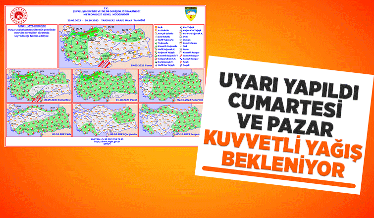 Sakarya için kuvvetli yağış uyarısı