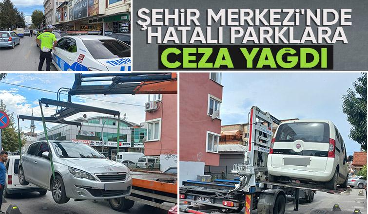 Adapazarı şehir merkezinde 160 araca park cezası kesildi