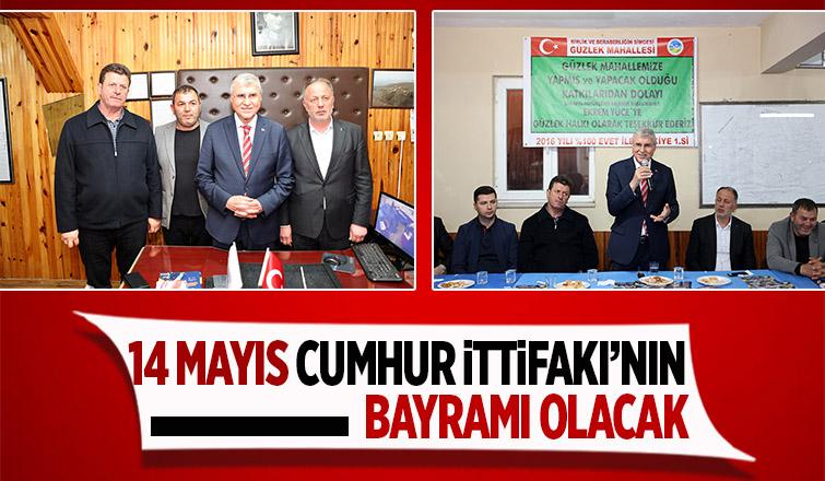 Başkan Yüce seçim çalışmasını Akyazı'da sürdürdü