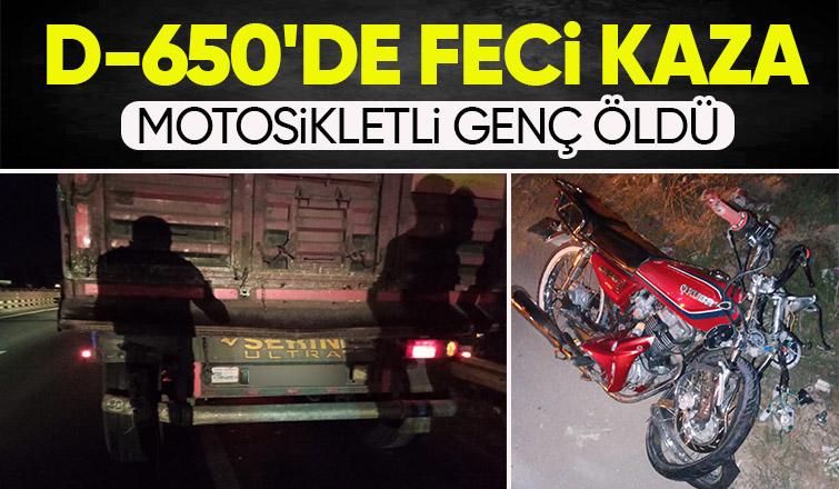 Tıra çarpan motosikletli genç hayatını kaybetti