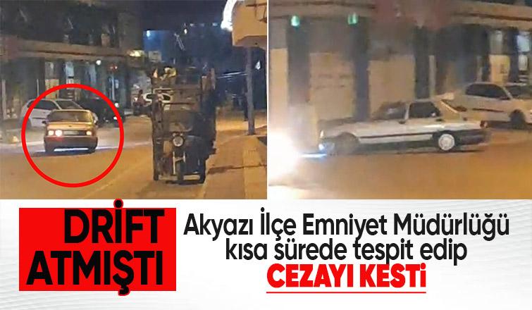 Caddede drift atmıştı cezası kesildi