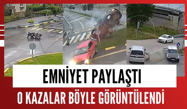 Emniyet paylaştı; O kazalar böyle görüntülendi