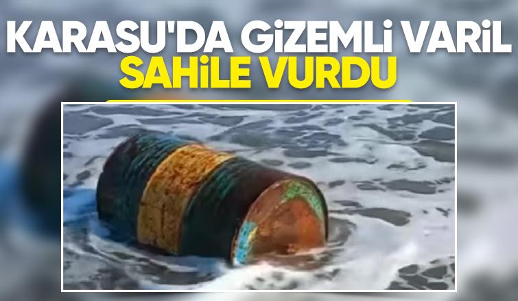 Karasu'da sahile varil vurdu