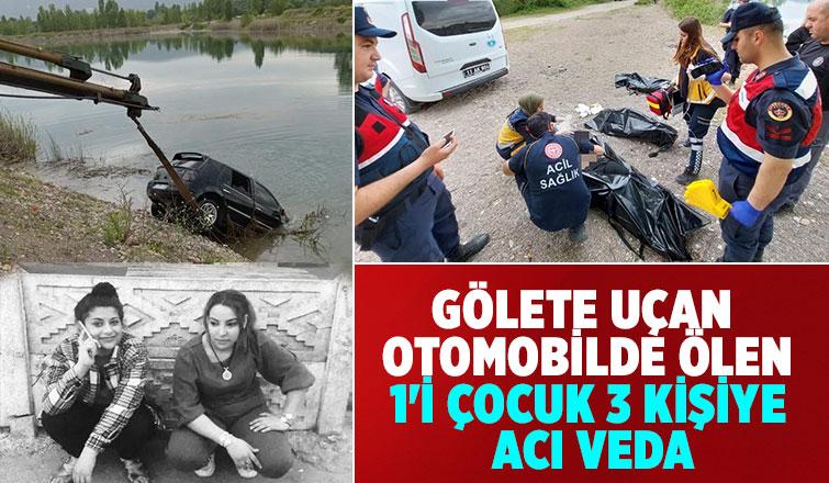 Gölete uçan araçta ölenlere gözü yaşlı veda