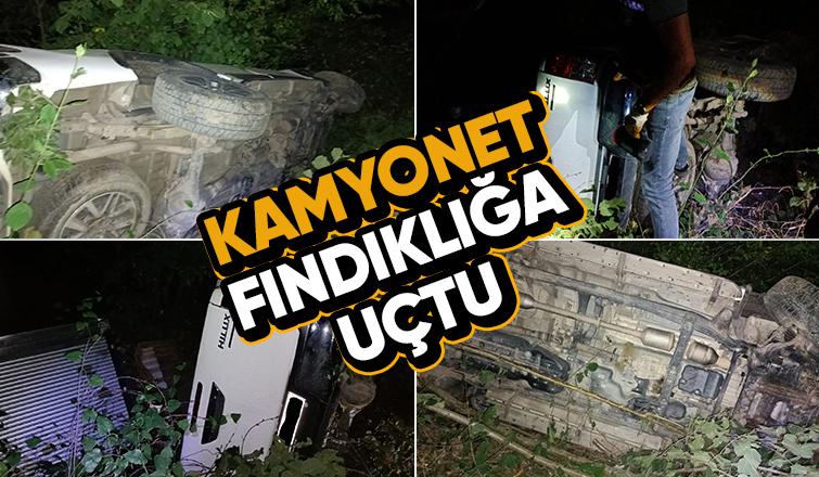 Fındıklığa uçan kamyonetin sürücüsü yaralandı