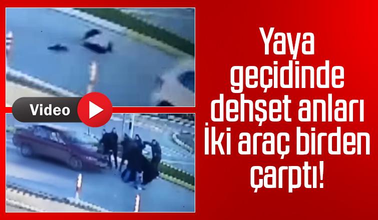 İki kere çarpıldı; Kaza anları kamerada