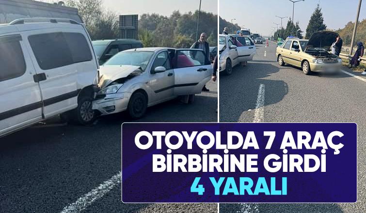 TEM'de 7 araçlı kaza: 4 yaralı