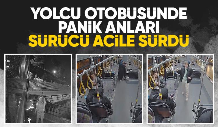 Yolcu otobüsündeki can seferberliği anbean kamerada