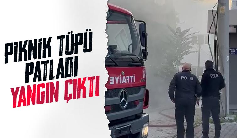 Balkondaki piknik tüpü patladı