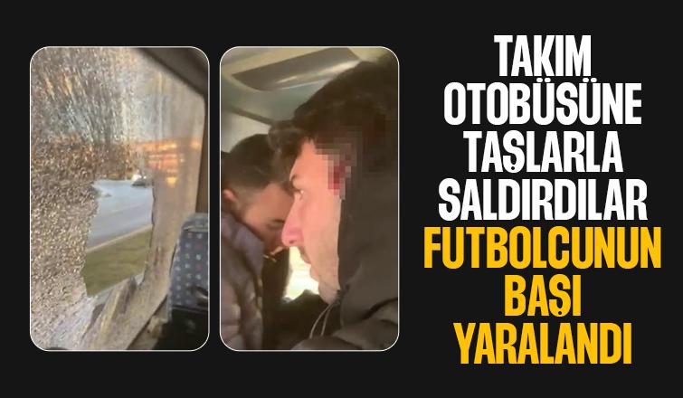 Takım otobüsüne taşlı saldırı