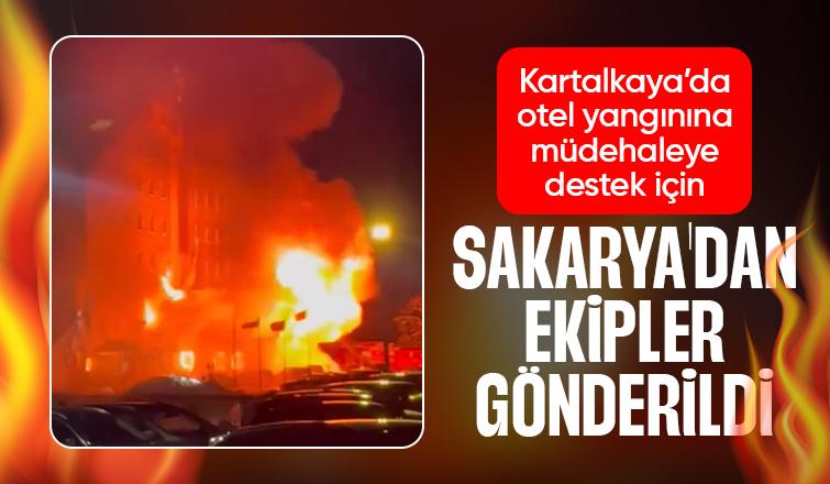 Kartalkaya'da otelde yangını için Sakarya'dan takviye ekipler gitti