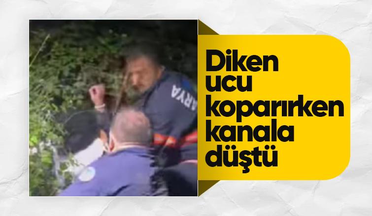 Kanala düşen kadını itfaiye kurtardı