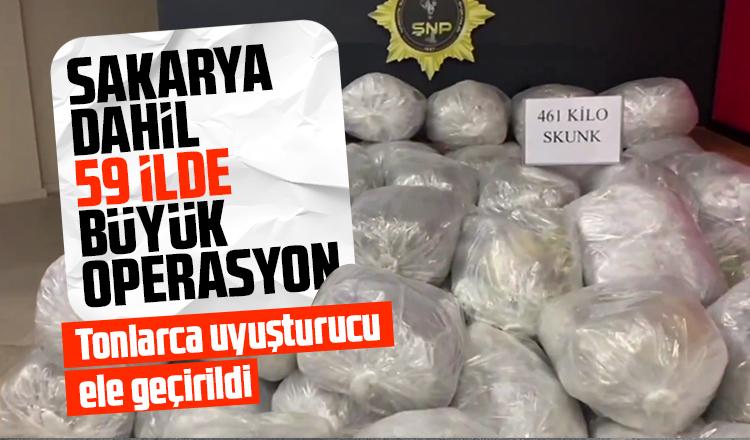 Sakarya dahil 59 ilde büyük uyuşturucu operasyonu