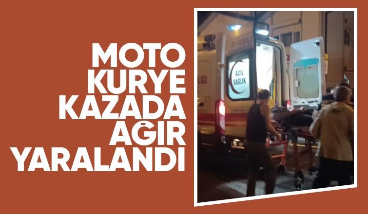 Feci kaza: Moto kurye ağır yaralı