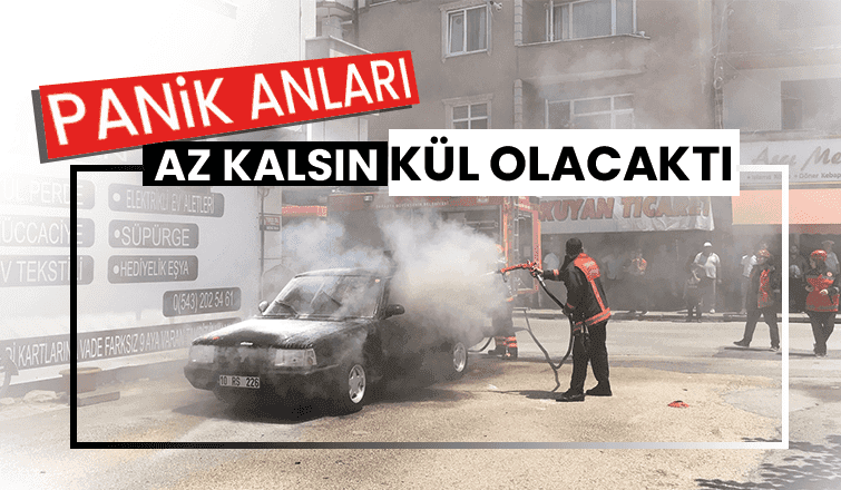 Otomobili kül olmaktan itfaiye kurtardı