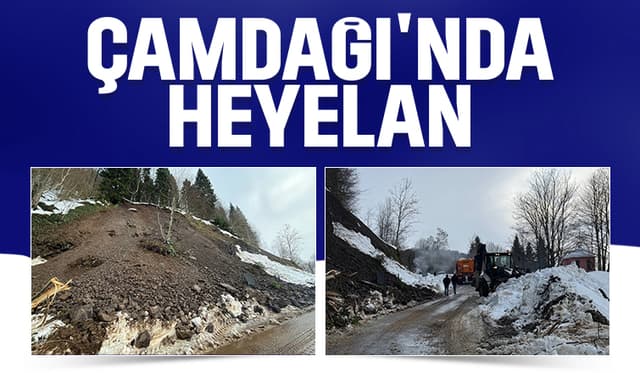 Çamdağı'nda heyelan meydana geldi