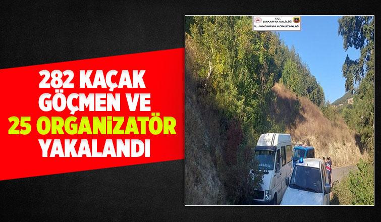 Sakarya’da 282 düzensiz göçmen ile 25 organizatör yakalandı