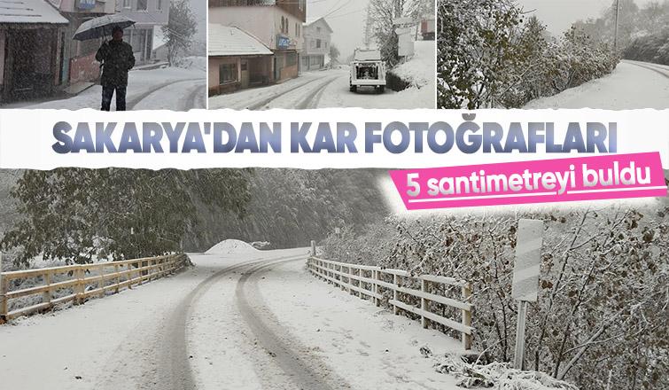 Sakarya'da yüksek kesimlerde kar yağışı sürüyor