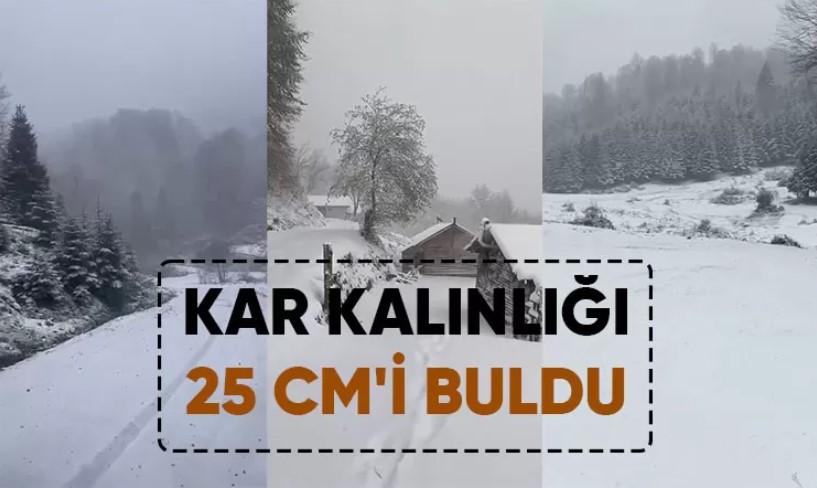 Yüksek kesimlerde kar kalınlığı 25 santimetreye ulaştı