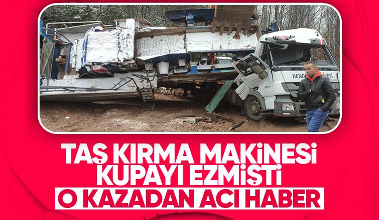 Taş makinesinin devrildiği kazada 1 kişi öldü