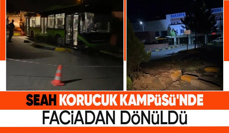 Park halindeki otobüs kaydı, faciadan dönüldü