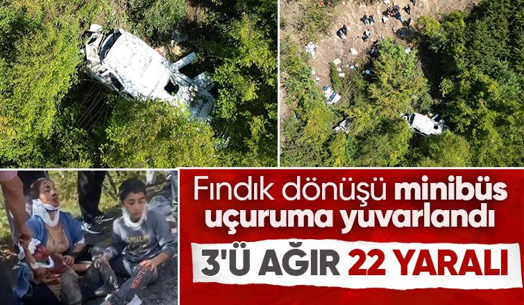 Fındık işçileri kaza yaptı: 22 yaralı