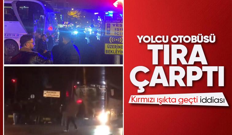 D-100'de kaza otobüs ile tır çarpıştı