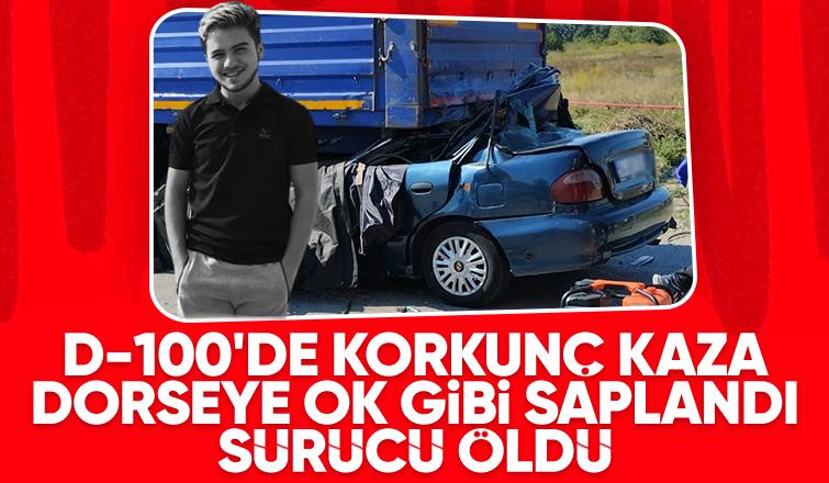 Tırın dorsesine ok gibi saplanan otomobilin sürücüsü öldü