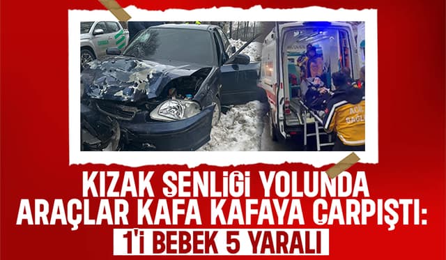 Otomobil ile hafif ticari araç çarpıştı: 5 yaralı