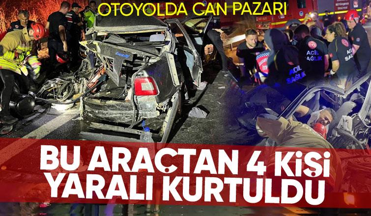 Otoyolda feci kaza: 4 yaralı