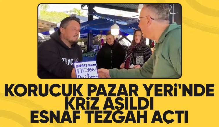 Korucuk Pazarı'nda esnaf eylemi sonlandırdı