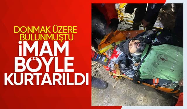 Kaza yapan imam böyle kurtarıldı