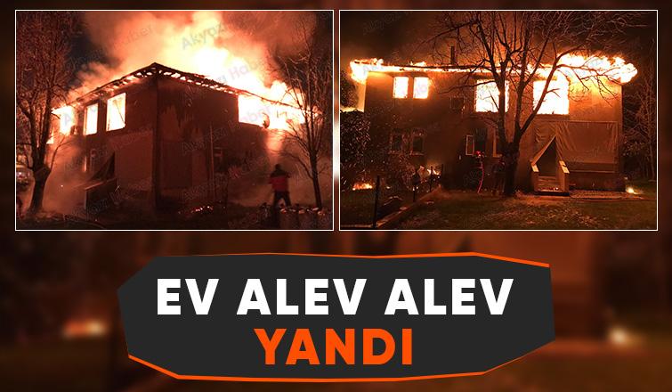 İki katlı ev alevlere teslim oldu