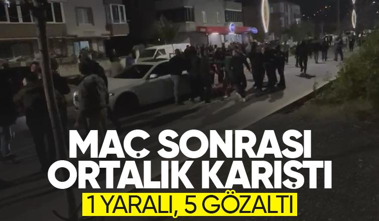 Maç sonrası taraftarlar birbirine girdi