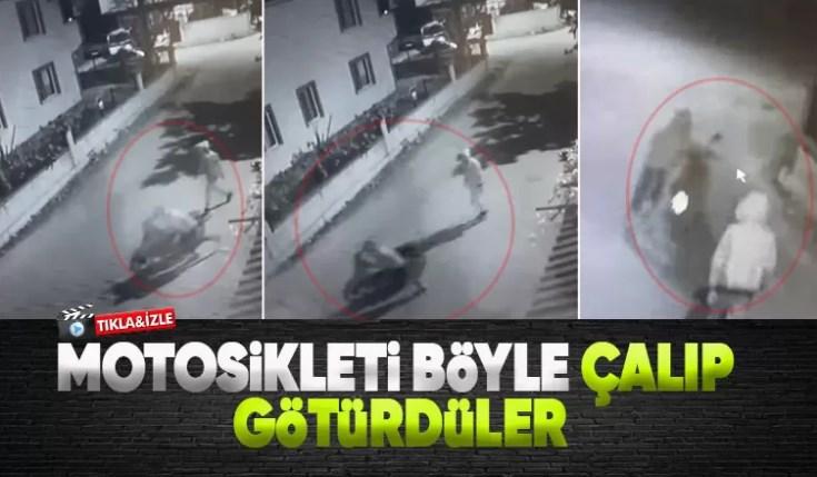 Motosiklet hırsızları kameraya yakalandı