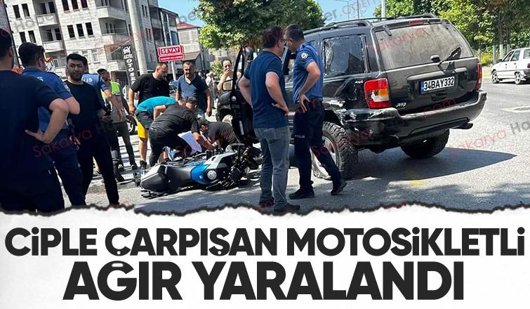 Motosiklet sürücüsü kazada ağır yaralandı