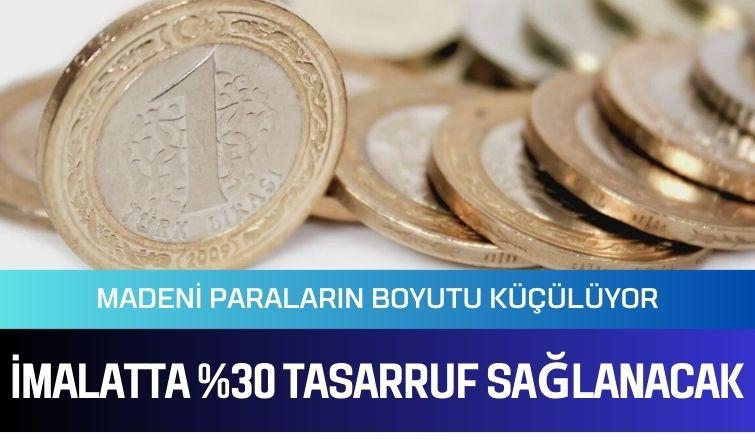 Madeni paraların boyutu küçülüyor