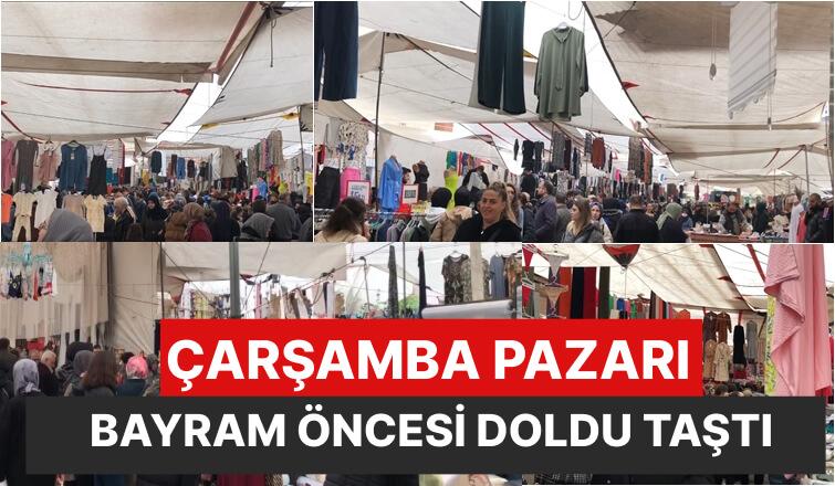 Bayram Öncesi Çarşamba Pazarı Adeta Doldu Taştı